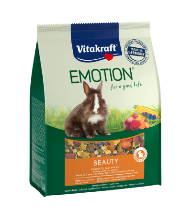 Vitakraft Emotion Beauty Adult, Zwergkaninchen, Hauptfutter, 1,5 kg, 31456